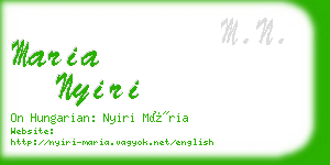 maria nyiri business card